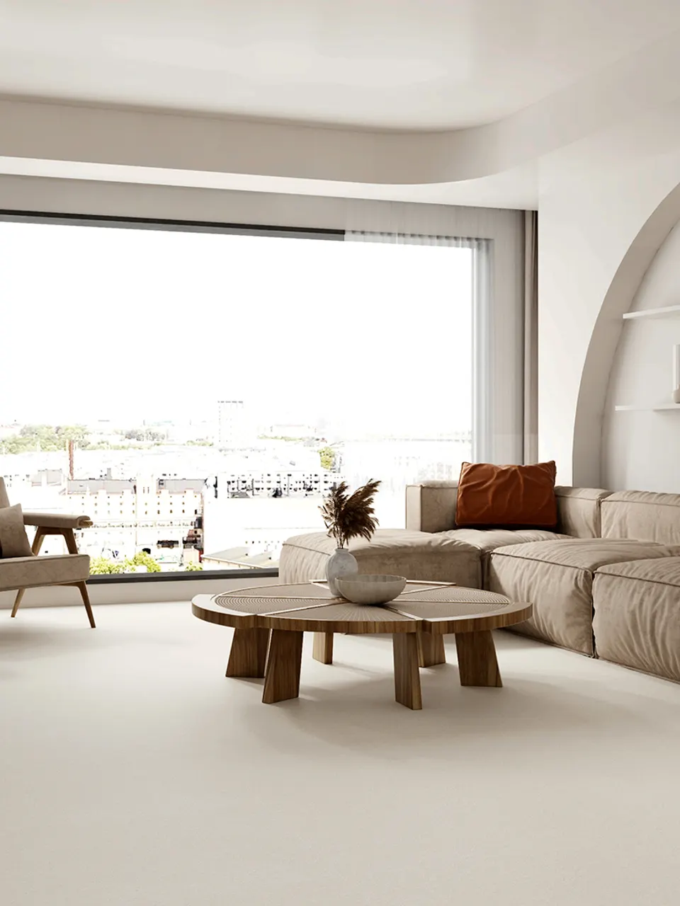 Ivory White Fine-Grain Sandstone-Look Wall & Floor Tile