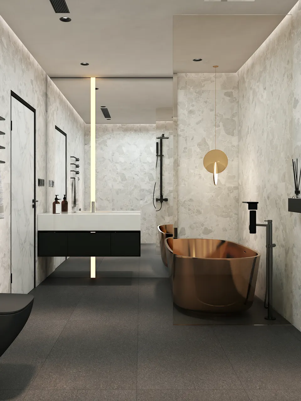 Light Grey Large-Chip Terrazzo-Look Wall & Floor Tile