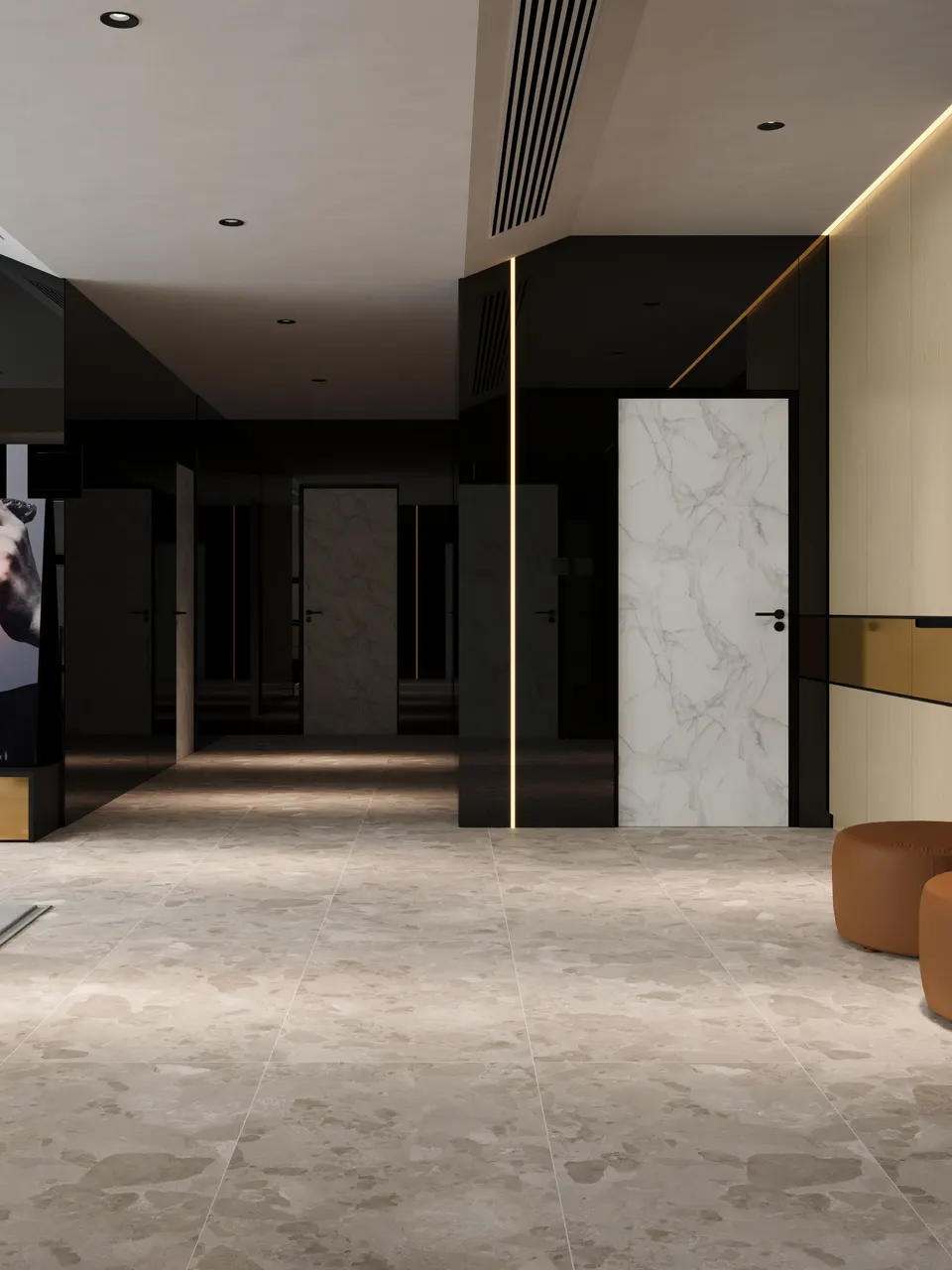 Warm Greige Mixed-Chip Terrazzo-Look Wall & Floor Tile