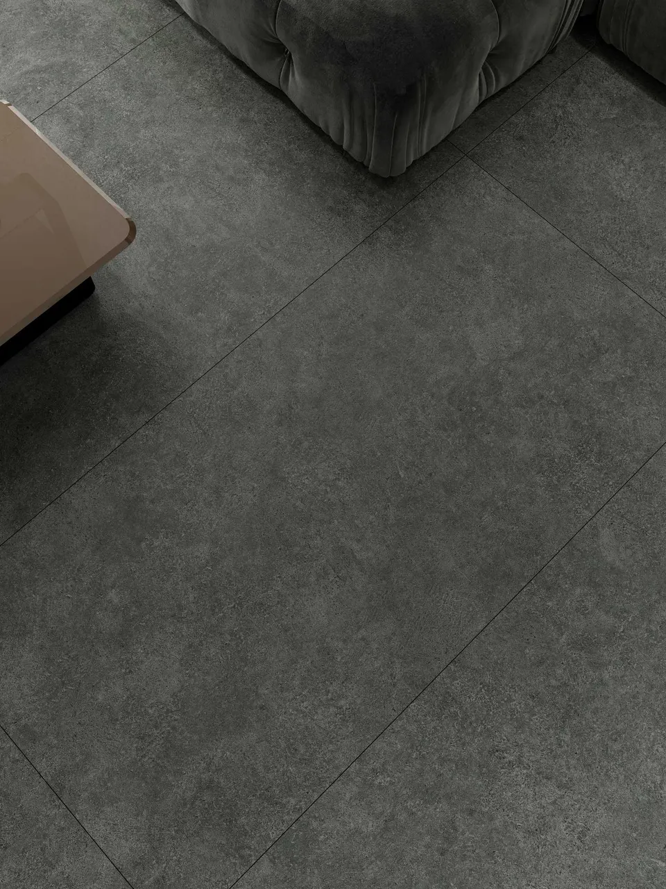 Graphite Grey Limestone-Inspired Cement-Look Porcelain Wall/Floor Tile