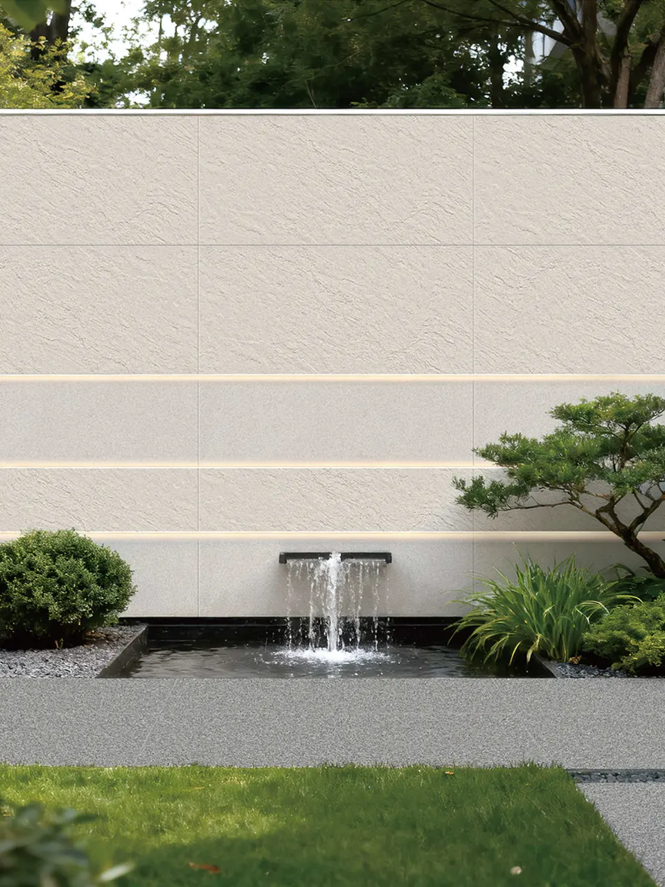 Light Greige Slate-Look Porcelain Tile for Outdoor Wall and Floor