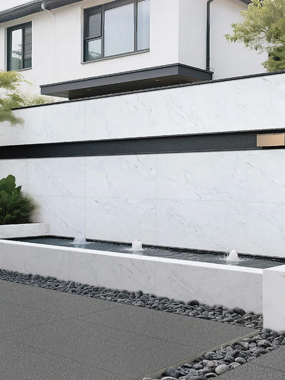 Snow White Calacatta Marble Stone-Look Outdoor Porcelain Pavers for Wall and Floor