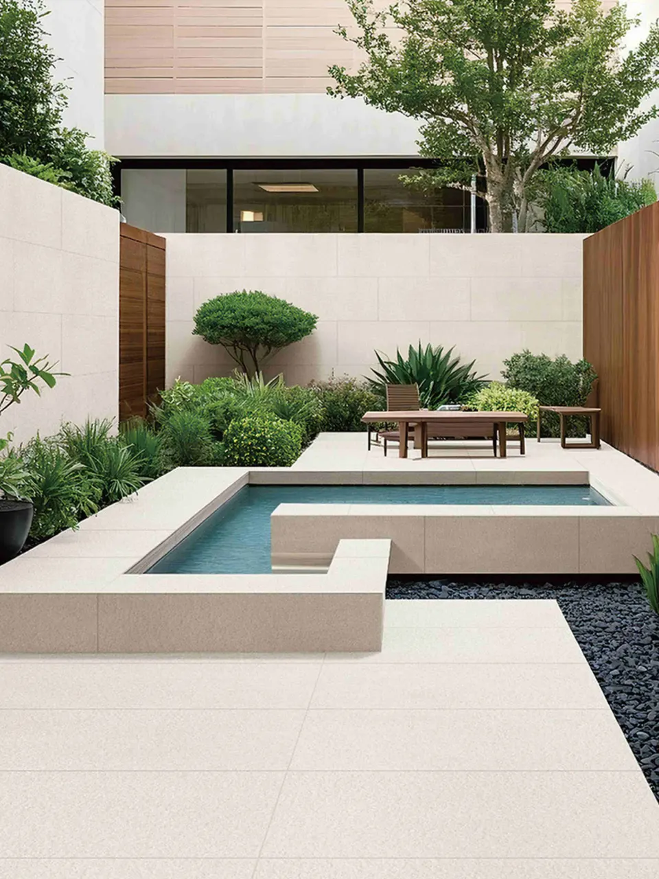 Light Beige Sandstone-Look Outdoor Porcelain Pavers for Wall and Floor