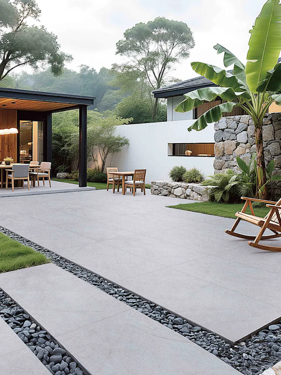 Light Grey Sandstone Stone-Look Outdoor Porcelain Pavers for Wall and Floor