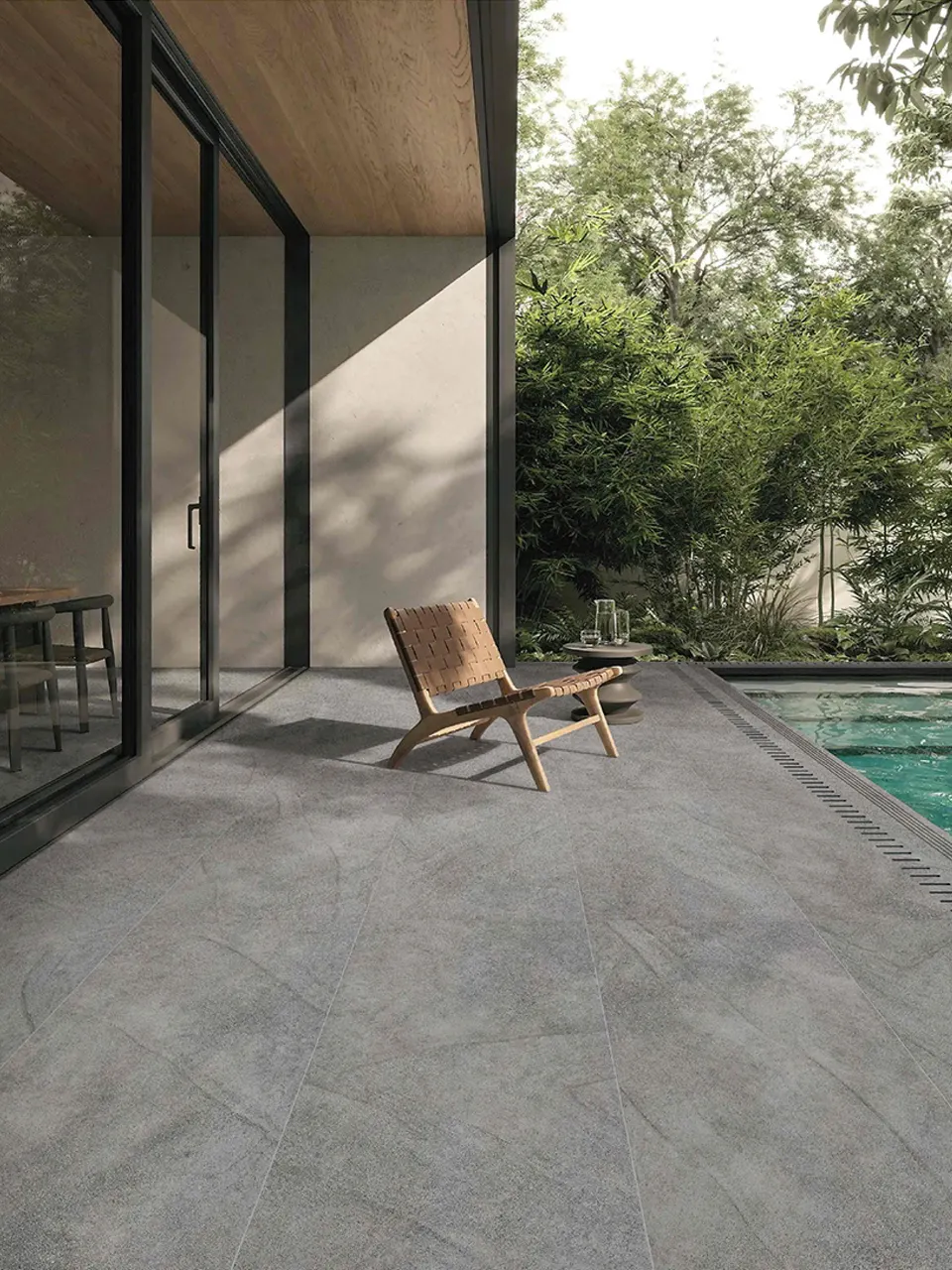 Ash Grey Sandstone-Look Outdoor Porcelain Pavers for Wall and Floor