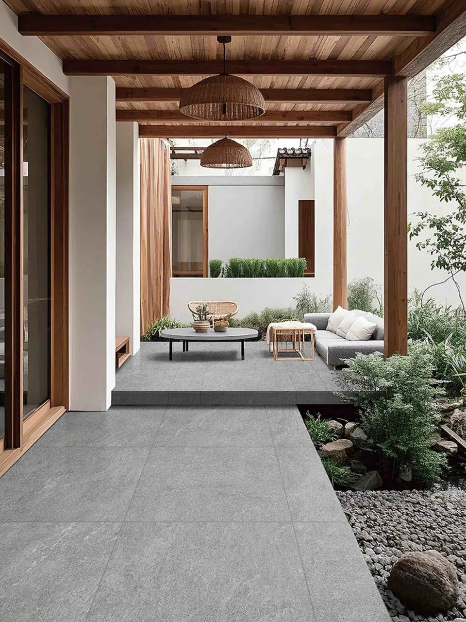 Silver Grey Limestone Stone-Look Outdoor Porcelain Pavers for Wall and Floor
