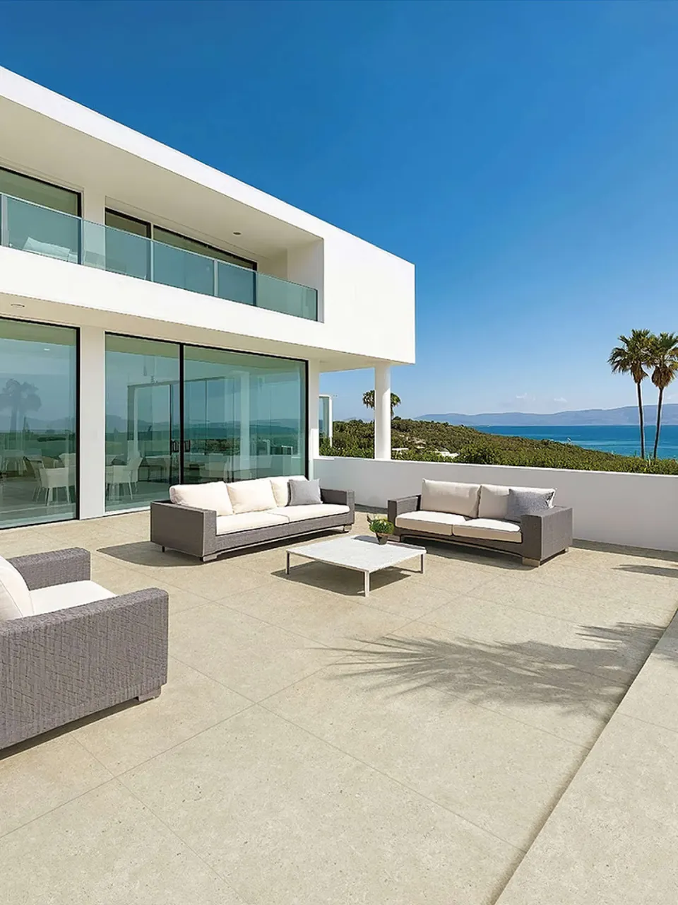 Light Ivory Limestone Stone-Look Outdoor Porcelain Pavers for Wall and Floor