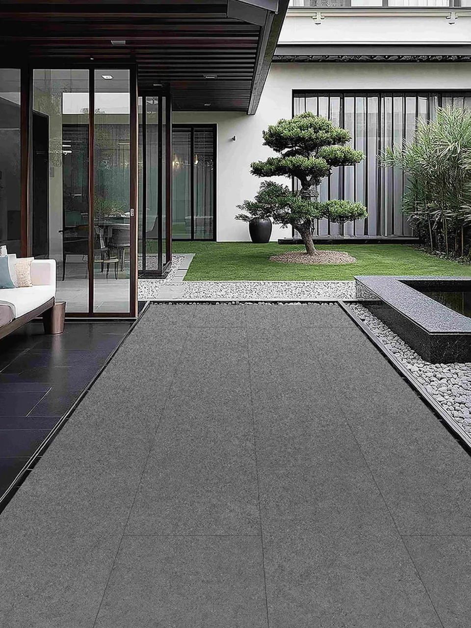 Light Silver Grey Fossil Limestone Stone-Look Outdoor Porcelain Pavers for Wall and Floor