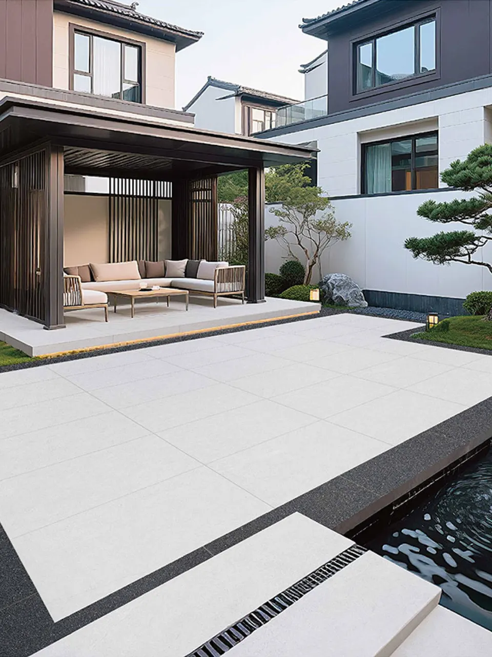 Snow Mist White Limestone Stone-Look Outdoor Porcelain Pavers for Wall and Floor