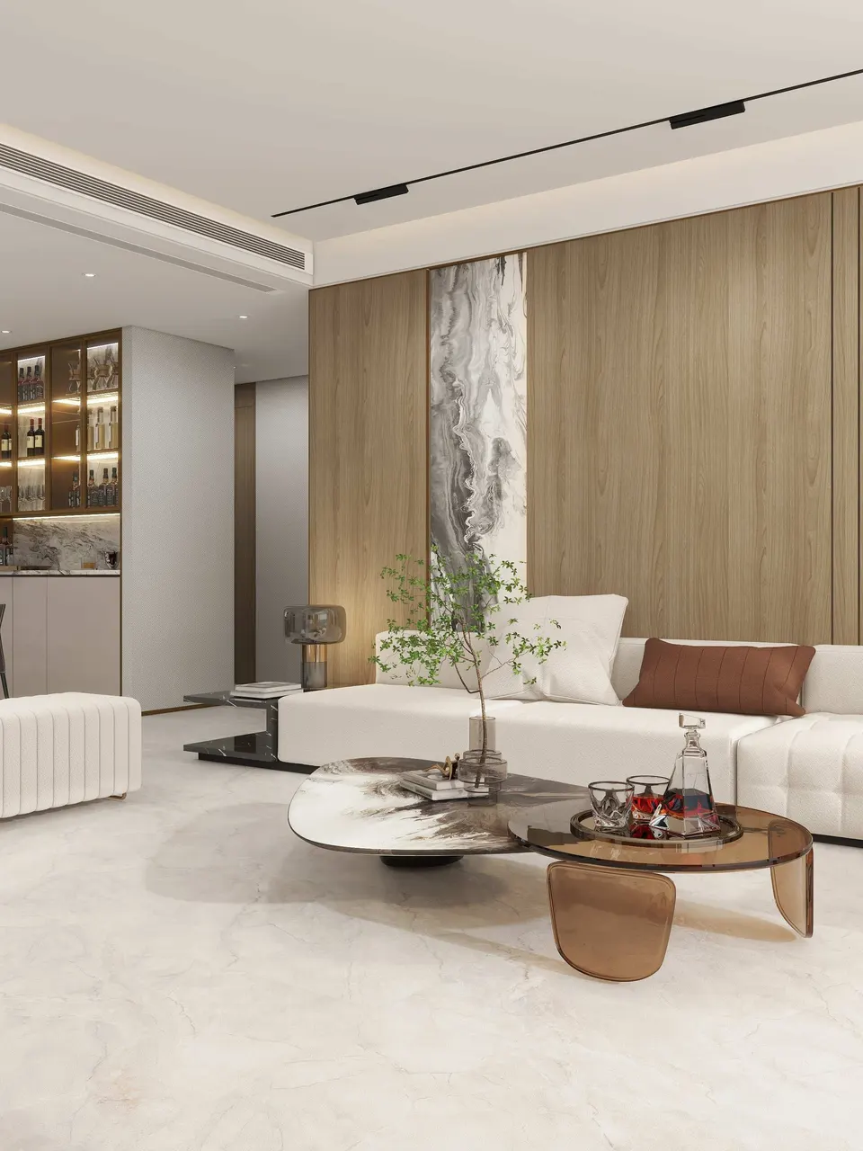 Warm Ivory Sandstone-Look Porcelain Wall/Floor Tile