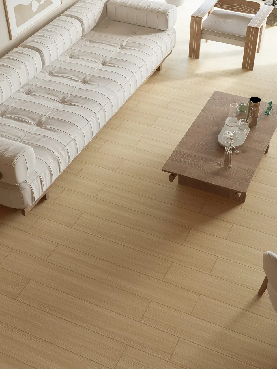 Light Golden Oak Wood Look Porcelain Tile for Wall and Floor