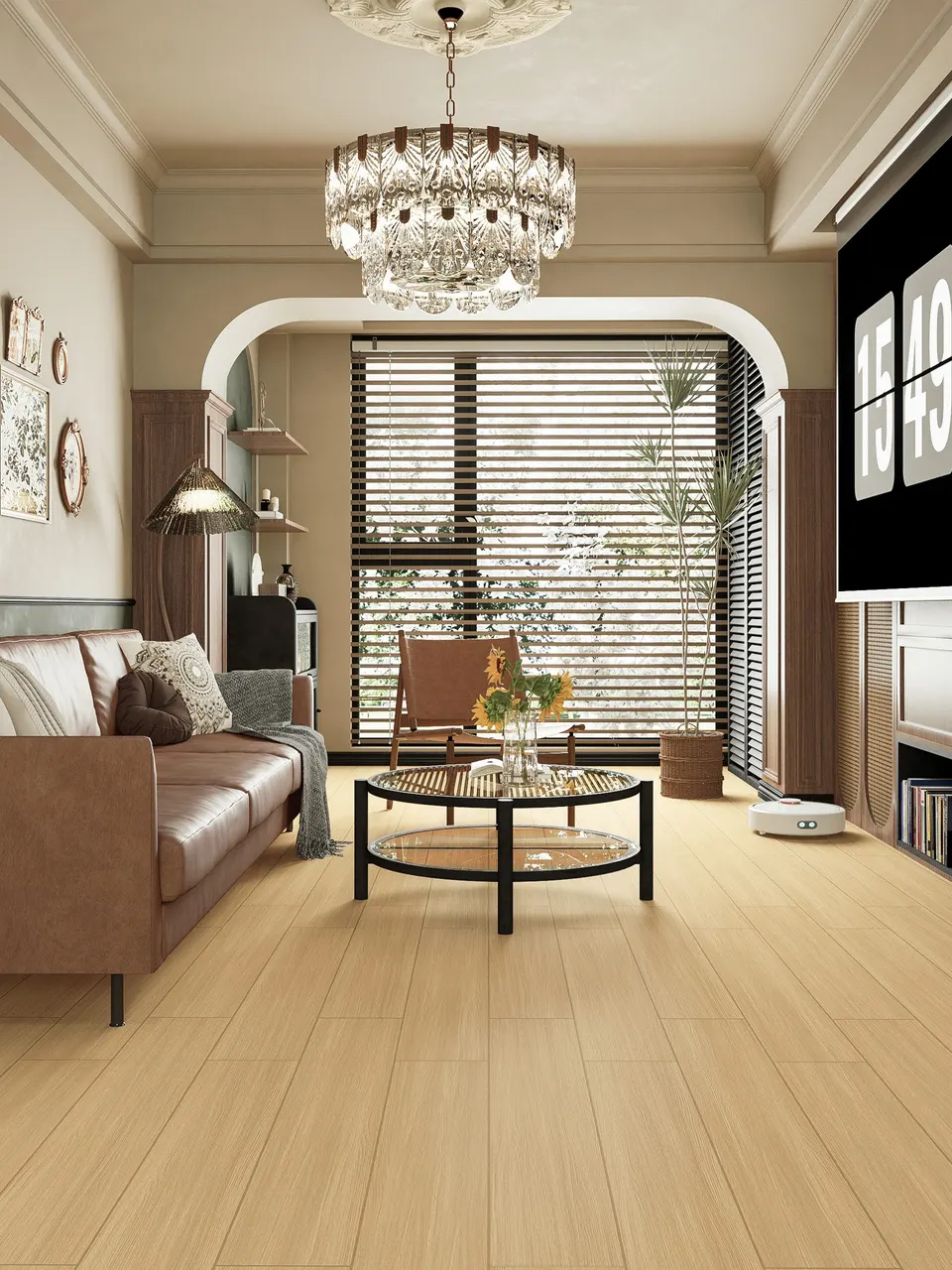 Golden Honey Oak Wood Look Porcelain Tile for Wall and Floor