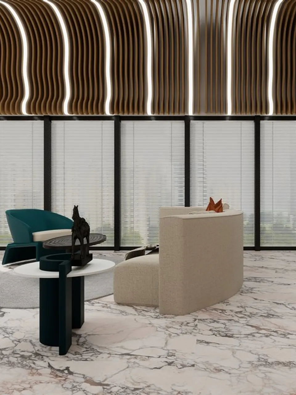 Blush Ivory Breccia Marble-Look Porcelain Wall/Floor Tile