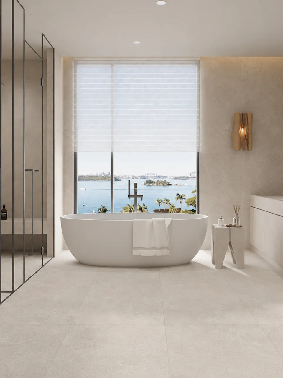 Light Beige Fine-Grain Sandstone-Look Wall & Floor Tile