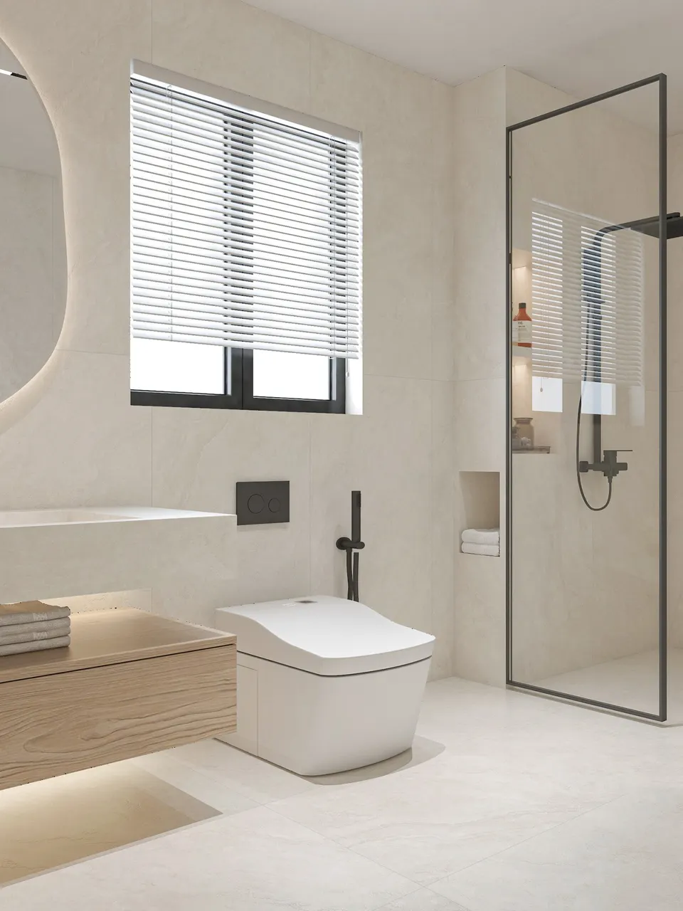 Soft Cream Beige Sandstone-Look Porcelain Wall/Floor Tile