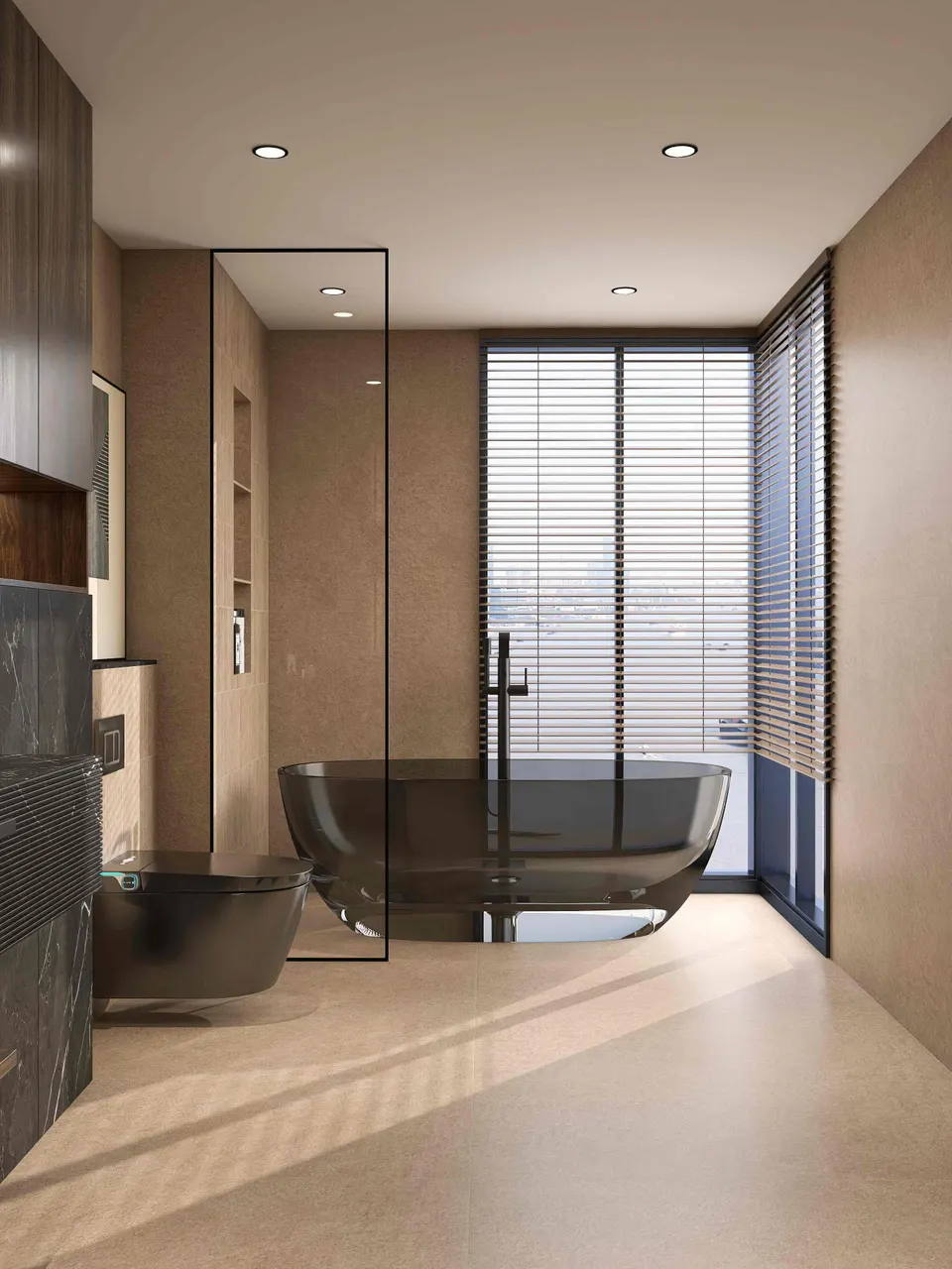 Warm Sandy Taupe Sandstone Cement-Look Porcelain Wall/Floor Tile