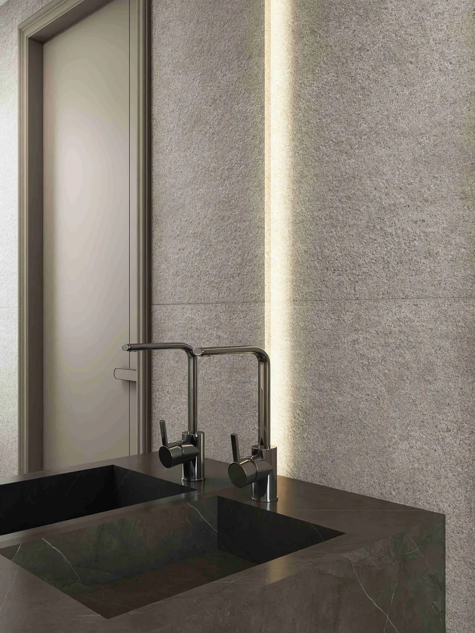 Silver Grey Limestone Cement-Look Porcelain Wall/Floor Tile