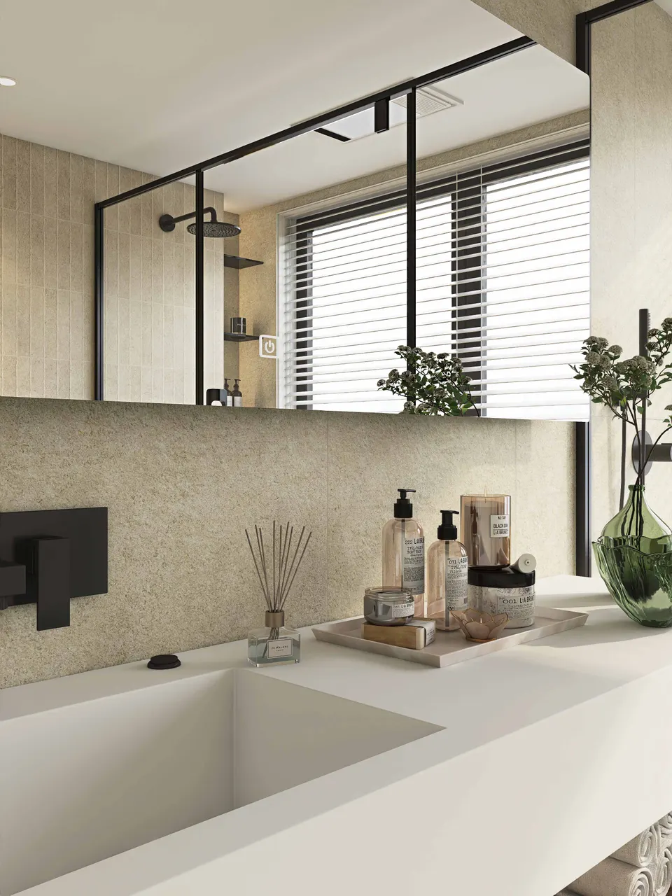 Light Warm Greige Limestone Cement-Look Porcelain Wall/Floor Tile