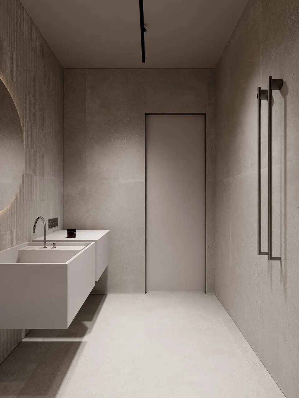Light Warm Ivory Limestone Cement-Look Porcelain Wall/Floor Tile