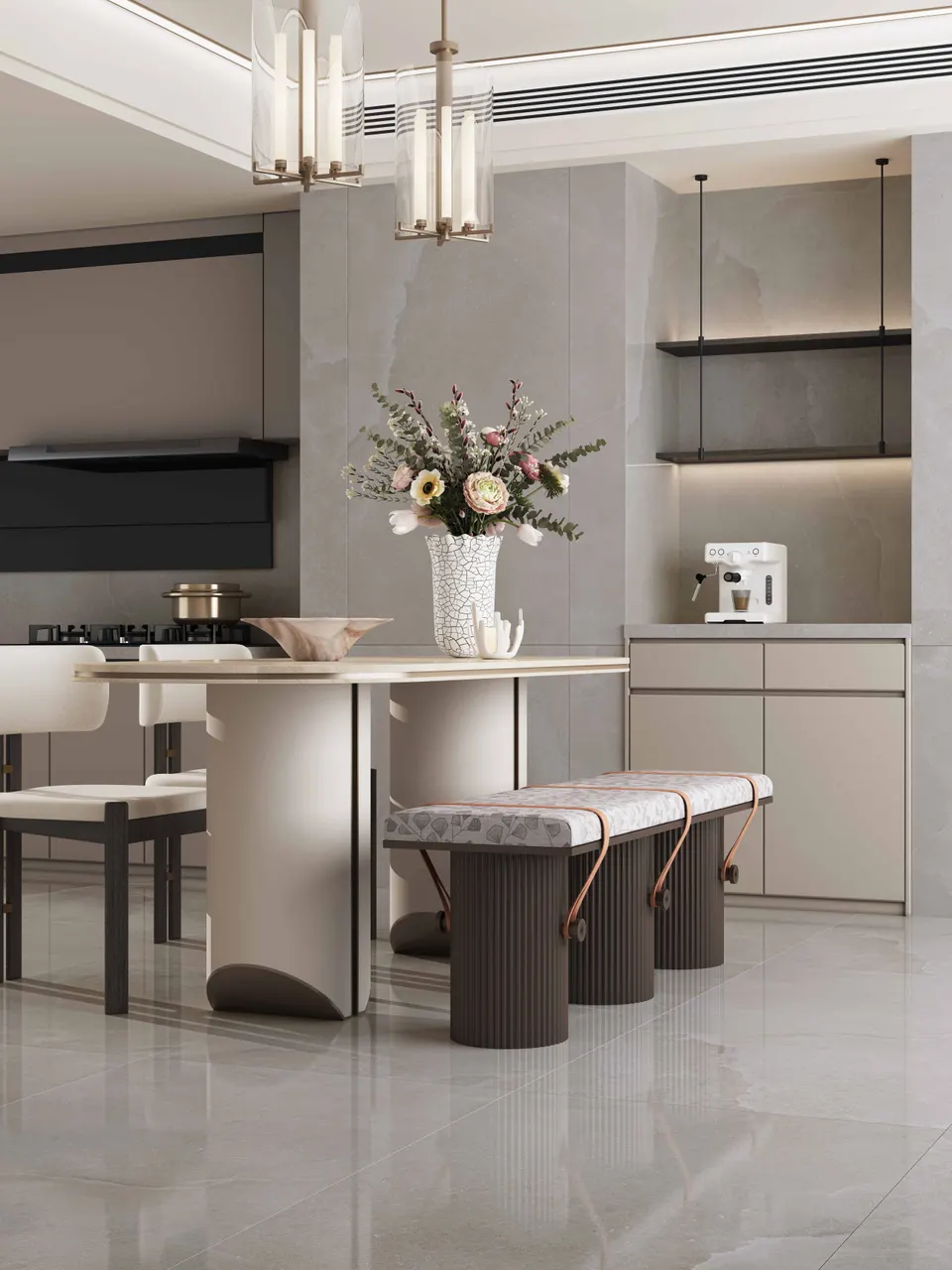 Warm Ivory Beige Sandstone-Look Porcelain Wall/Floor Tile