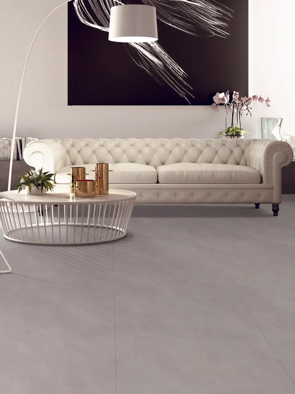 Light Greige Cloud Marble-Look Wall & Floor Tile