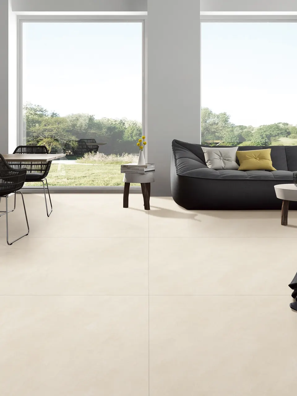 Warm White Cloud Marble-Look Wall & Floor Tile