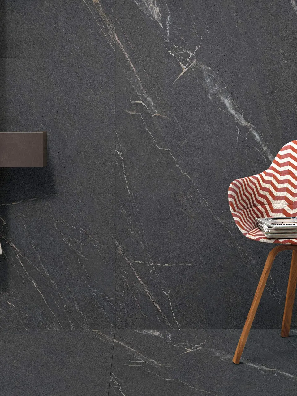 Charcoal Grey Sandstone-Look Porcelain Wall/Floor Tile