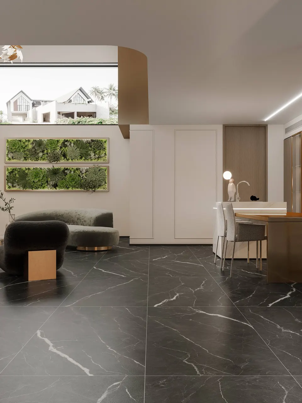 Nero Black Marble-Look Porcelain Wall/Floor Tile