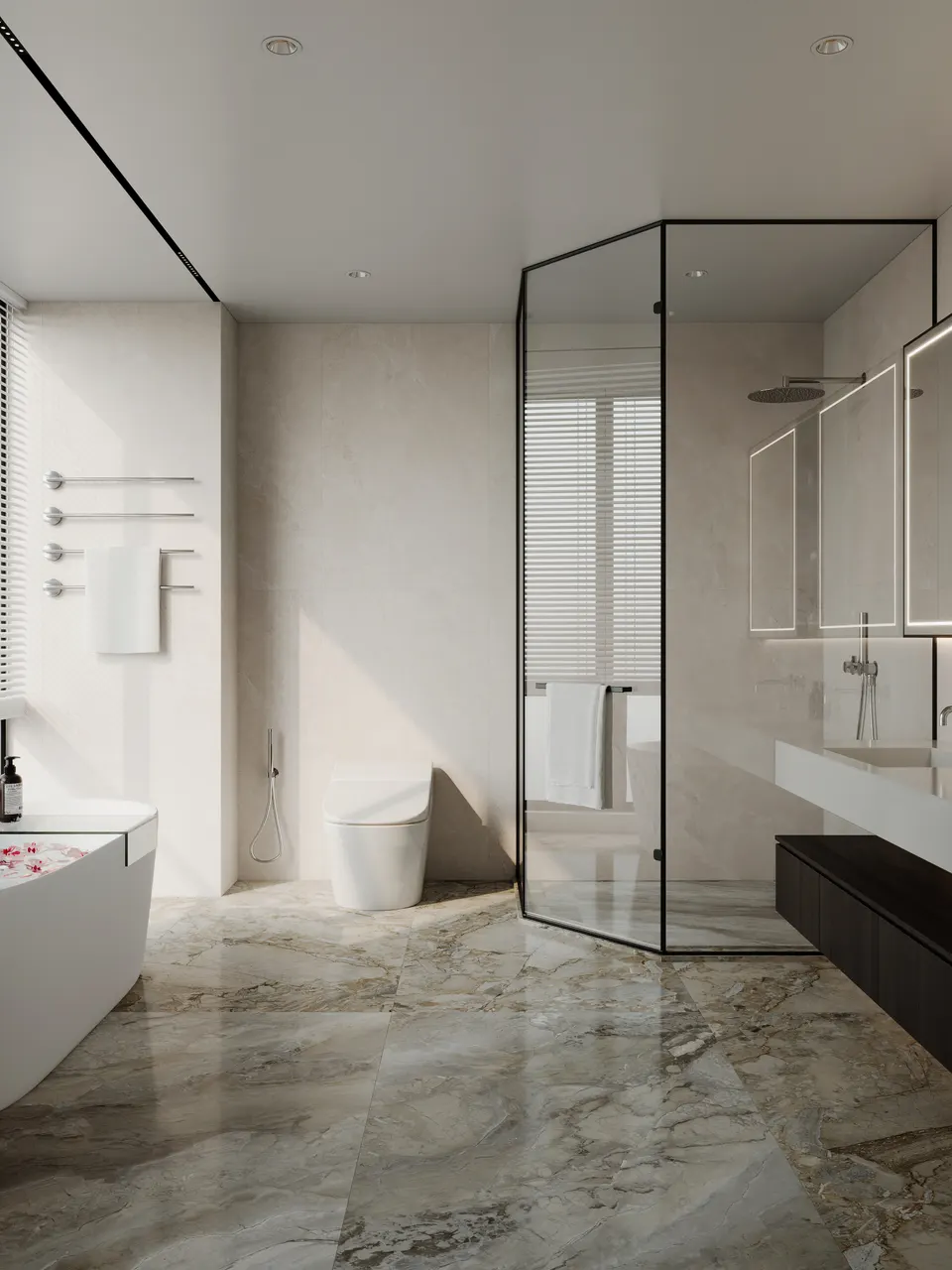 Beige & Grey Breccia Marble-Look Wall & Floor Tile