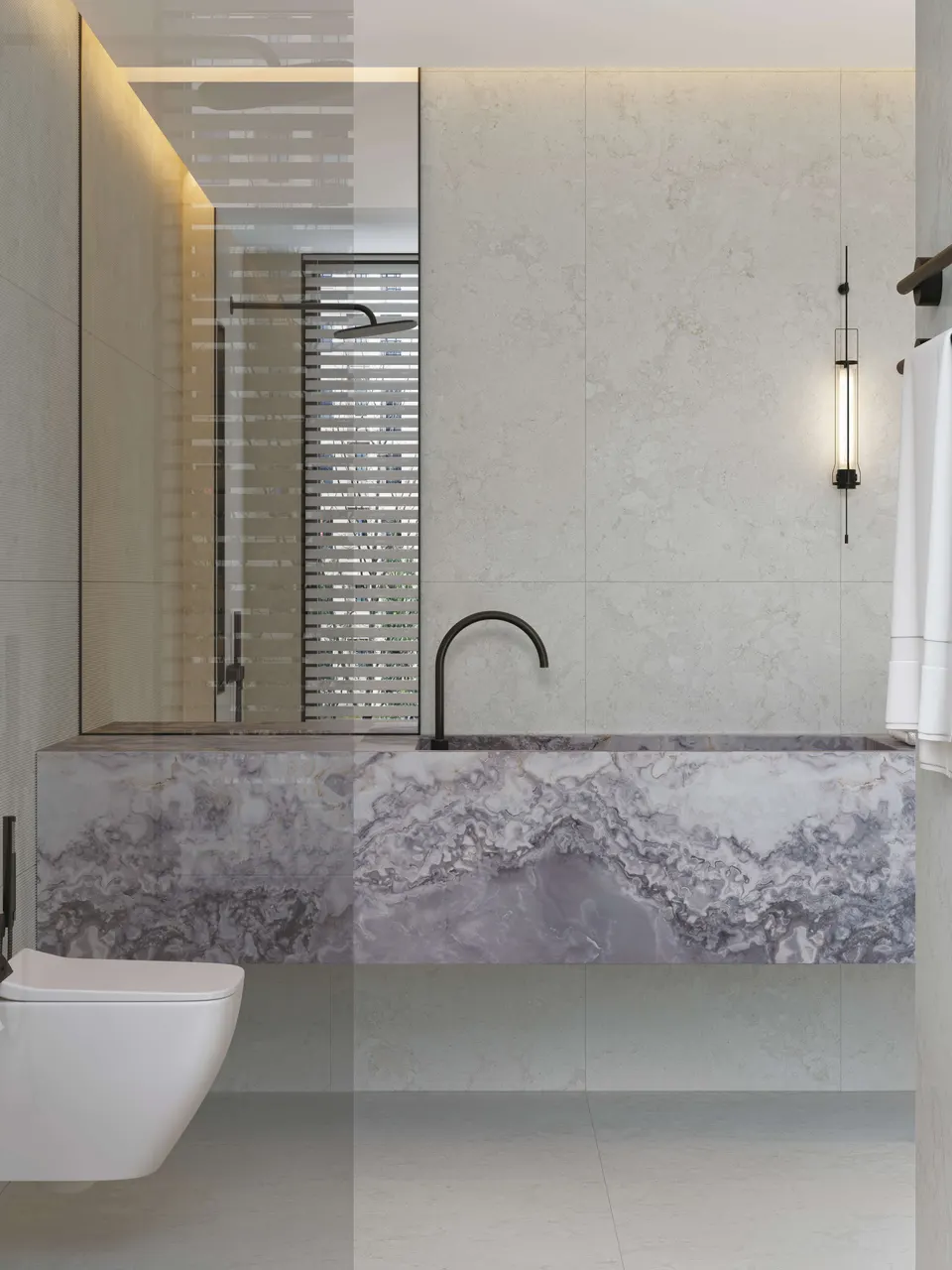 Ivory White Fossil-Look Porcelain Tile for Wall and Floor