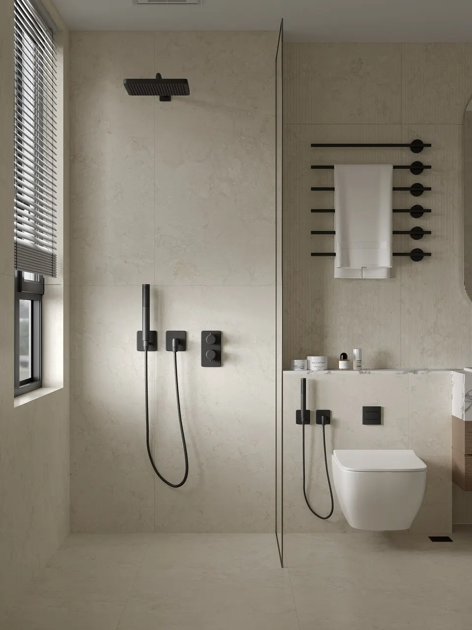 Warm Ivory Fossil-Look Porcelain Tile for Wall and Floor