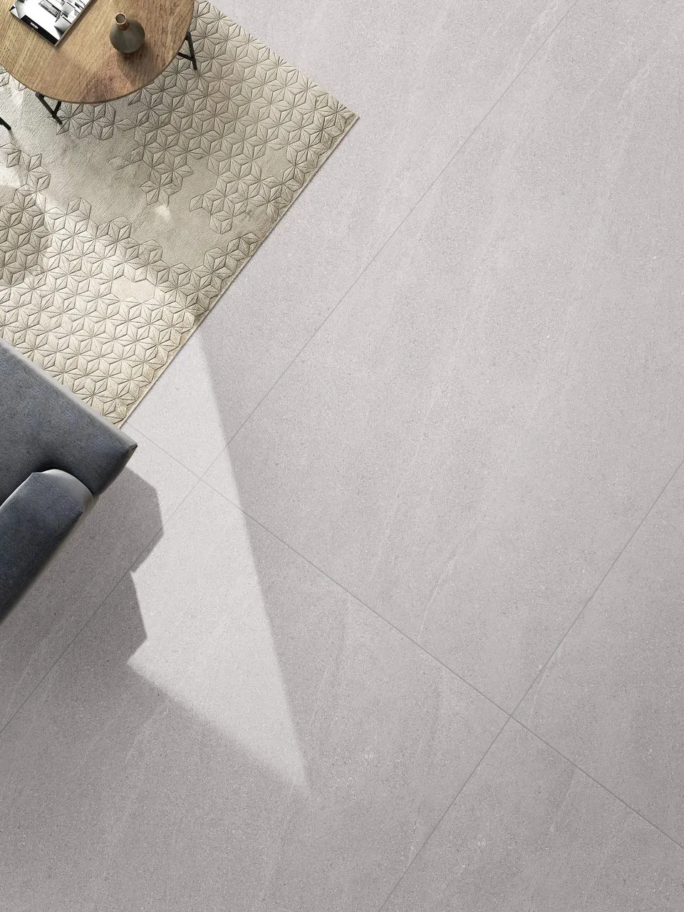 Light Warm Greige Limestone-Inspired Cement-Look Porcelain Wall/Floor Tile