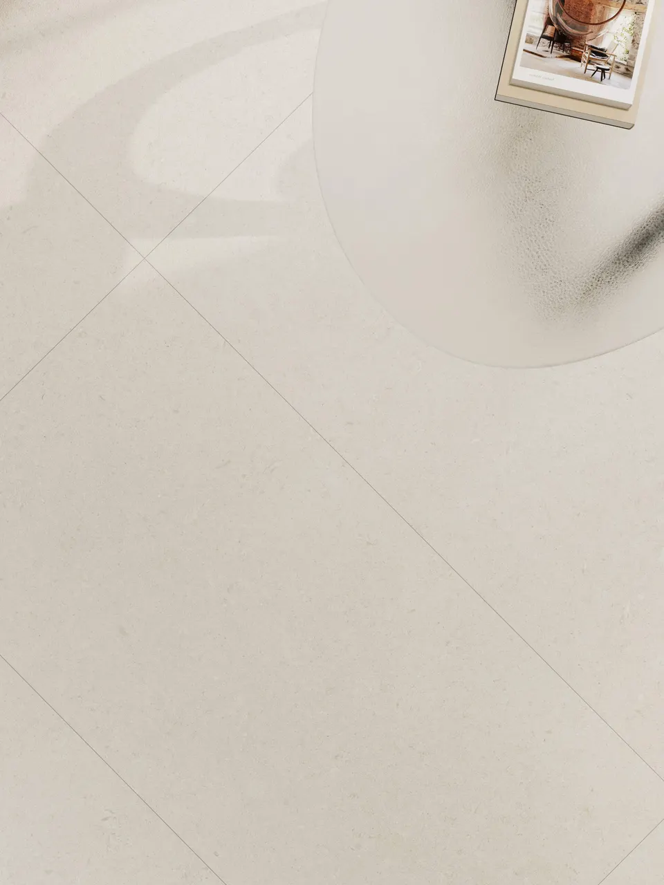 Soft Ivory Beige Sandstone-Look Porcelain Wall/Floor Tile