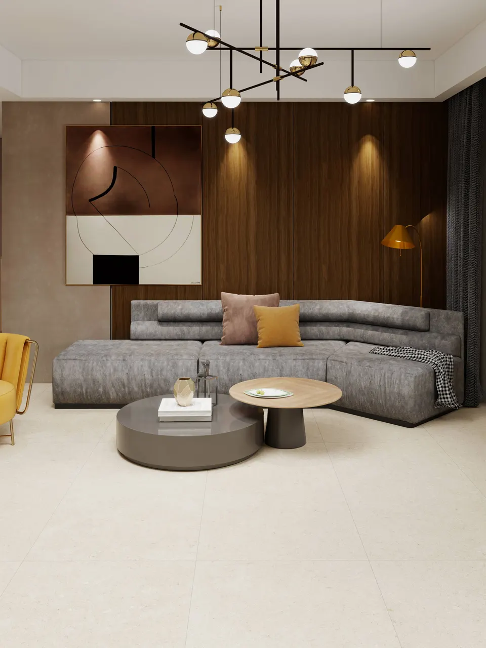 Soft Sand Beige Limestone-Inspired Cement-Look Porcelain Wall/Floor Tile