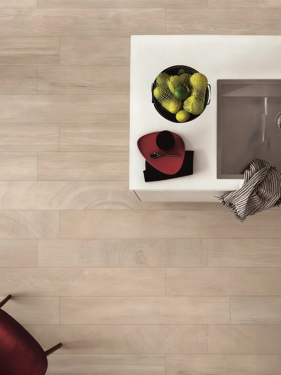 Light Greige Ash Wood-Look Porcelain Tile for Wall and Floor