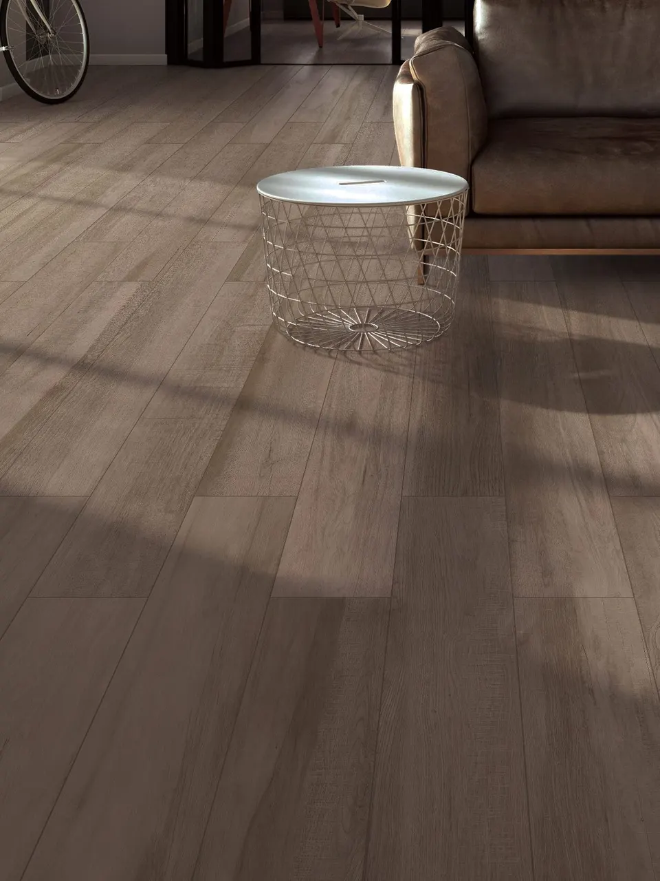 Taupe Greige White Oak Wood-Look Porcelain Tile for Wall and Floor